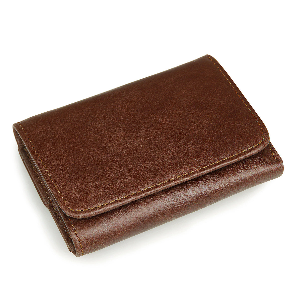 Anti-Scanning Genuine Leather Wallet – Short Retro Shielding RFID Bifold Wallet for Men