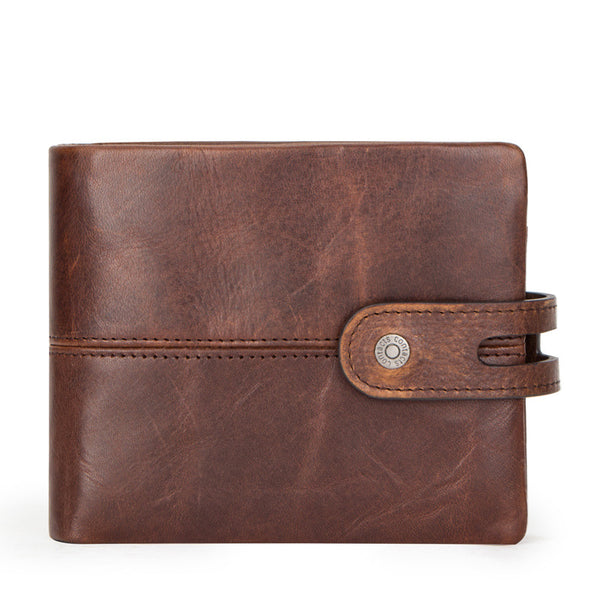 RFID Anti-theft Brushed Leather Men's Wallet Fashion Trend Cross-border Men's Bag Cross-border Delivery