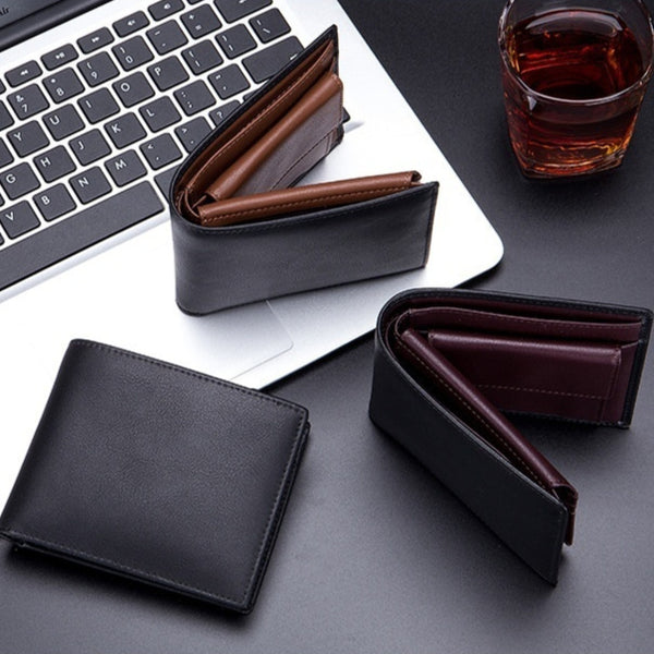 Men's Genuine Leather Trifold Wallet