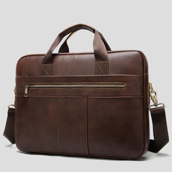 Men's Genuine Leather Laptop, Briefcase Business Bag First Layer Cowhide