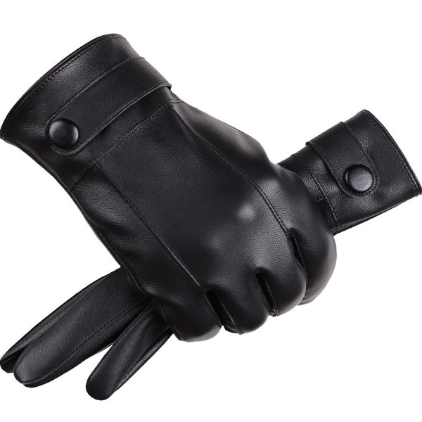 Leather Gloves Touch Screen Thickening