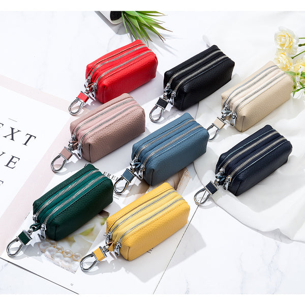 Large Capacity Leather Key Case Double-layer Soft Men's Multifunctional Coin Purse