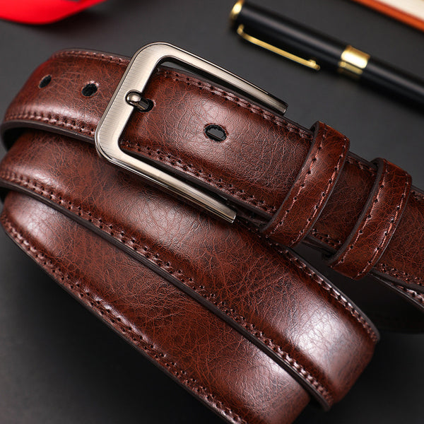 Leather Youth Simplicity All-match Pin Buckle Pant Belt
