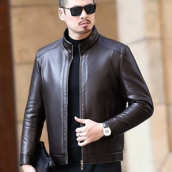 Middle-aged And Elderly Fur Leather Jacket