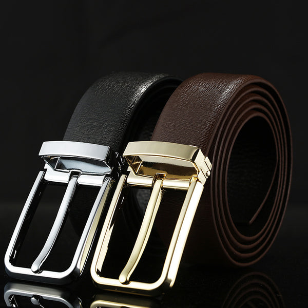 Genuine Leather Cowhide Men's Simplicity Pin Buckle Belt