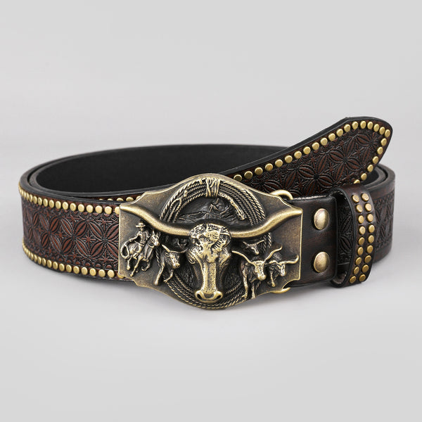 Trendy Western Denim Leather Belt